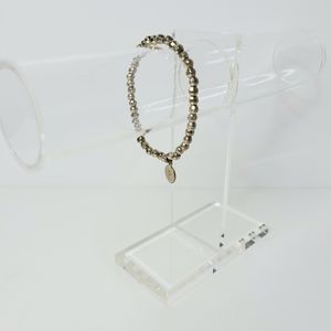 Daniel Espinosa Gold Tone Nugget Stretch Charm Bracelet